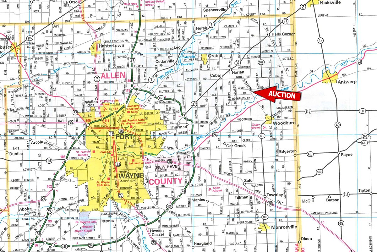 Area map - ESTATE AUCTION - Immaculate Executive Style Home in East Allen County